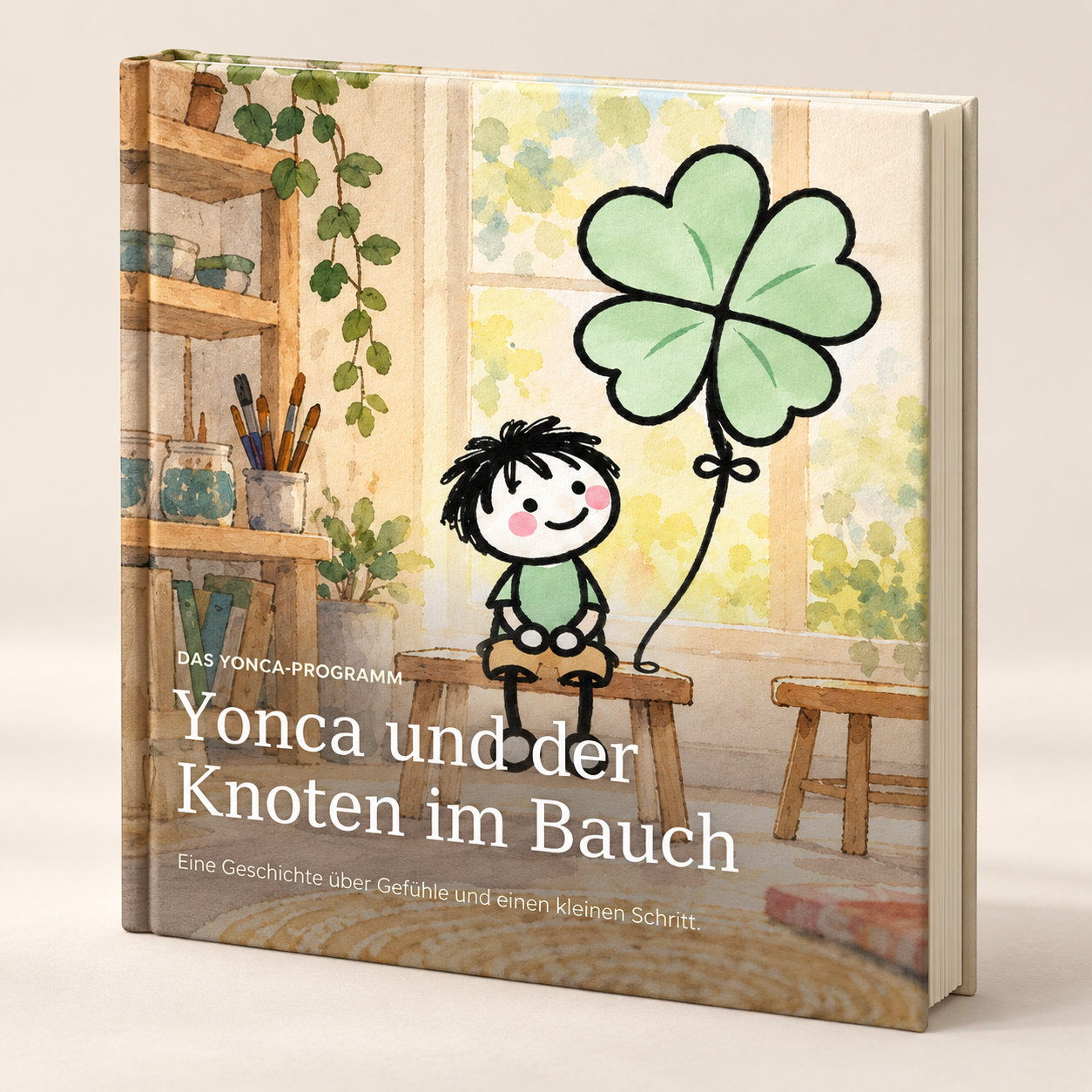 Photorealistic mockup of the Yonca picture book cover